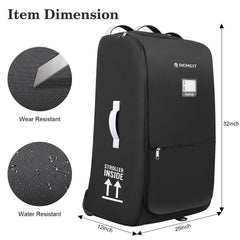 REMEIT stroller bag for UPPAbaby Cruz, folded for compact storage.