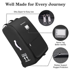 REMEIT stroller bag for UPPAbaby Cruz V2, wheels for smooth maneuvering.