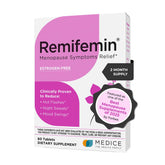 Remifemin bottle front view with 60 tablets for menopause symptom relief