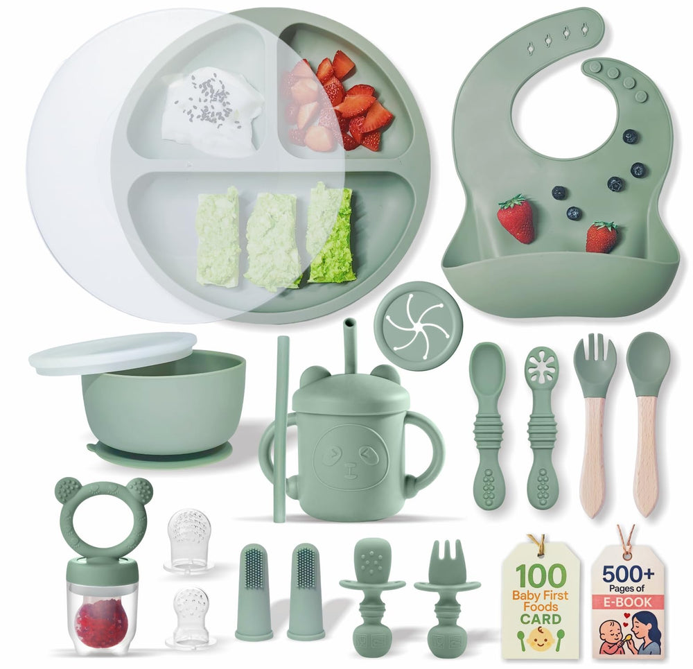 Remonda 23-piece feeding set shown for easy self-feeding at mealtimes.
