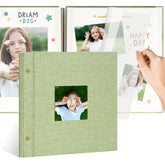 Remowith linen album with window cover displays memories in a compact design.