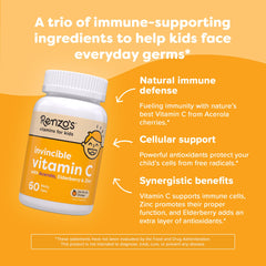 Renzo's Invincible Vitamin C kids tabs dissolving in water for versatile use