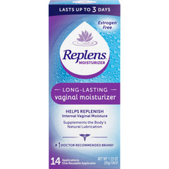 Replens long-lasting vaginal moisturizer pack of 2 for discreet at-home use.