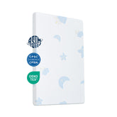 Ressainic Pack N Play mattress with moon-star jacquard cover for cozy travel sleep