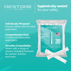 Restore Can Help hygienically sealed applicator, individually wrapped for safety and cleanliness.