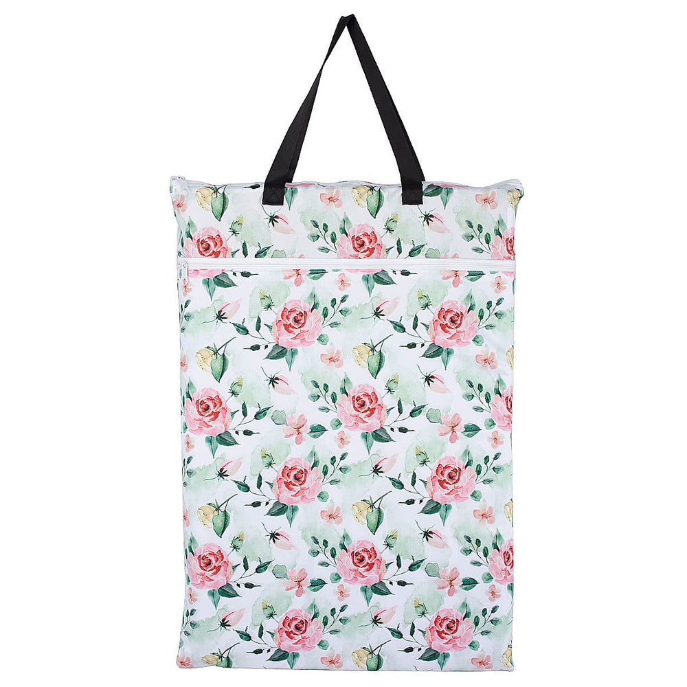 ReUseLife hanging wet/dry diaper bag with two handles for door-hanging convenience and easy access.