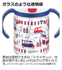 Richell Aqulea yellow outing straw mug easy open and close mechanism for on-the-go sipping