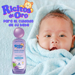 Ricitos de Oro Lavender Baby Shampoo label emphasizes natural ingredients for gentle hair care