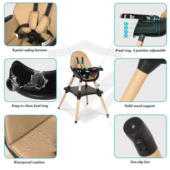 Ricuton 5-point harness adjusted to support growing infants securely