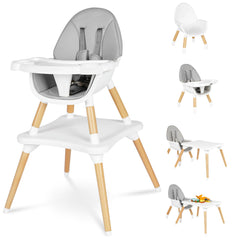 RICUTON 6in1 high chair wooden frame offers durable growth-stage support.