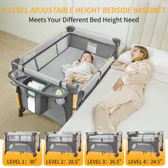 RICUTON baby bassinet with 360-degree mesh for airflow and visibility.