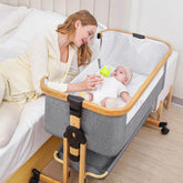 RICUTON Baby Bassinet 3in1 beside-crib with convenient overnight setup near bed.