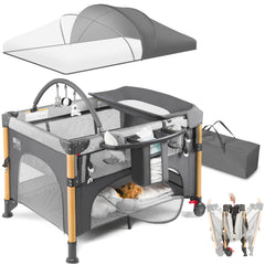 RICUTON baby bassinet one-hand setup shows quick access for night feeds.