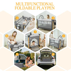 RICUTON bedside crib with secure construction and monitor-friendly mesh.