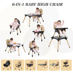 Ricuton wooden high chair with beech wood for durability and warmth