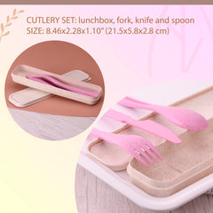 Rightitem lunchbox utensils in a compact case for easy on-the-go meals.
