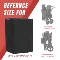 Close-up of adjustable drawstring on Rilime wagon cover for windproof seal.