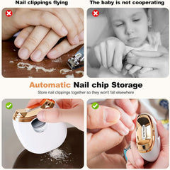 RIRC Electric Nail Clipper side operation demonstrates two-speed control for personalized trims.