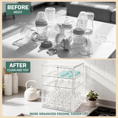 RISICULIS anti-slip pads keep the organizer stable on counters while you feed