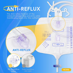 RLOVAL catheter bag clips and hook for secure hanging on bed rails or clothing.