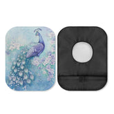 Rnyleeg Peacock ostomy cover packaging, compact and discreet for on-the-go use.