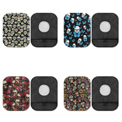 Rnyleeg skull-pattern ostomy bag covers shown on a daily wear look for women