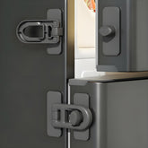 ROAESTKE 4-pack cabinet locks closeup highlights quick adhesive install for safer cabinets.