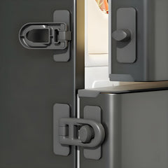 ROAESTKE 4-pack cabinet locks closeup highlights quick adhesive install for safer cabinets.