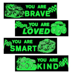 Robmoda 4 Pcs Motivational Truck Wall Stickers glow in the dark for kids rooms