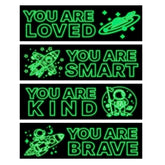 Robmoda astronaut wall sticker glows in the dark on a kids' bedroom wall for imaginative decor