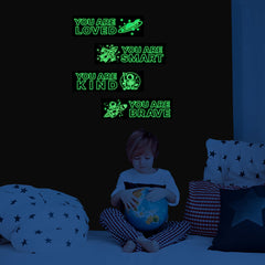Robmoda space astronaut wall sticker glows after light exposure for ambient nighttime glow