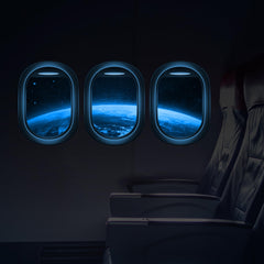 Robmoda glow-in-the-dark space decals illuminate walls after light exposure, perfect for kids' rooms.