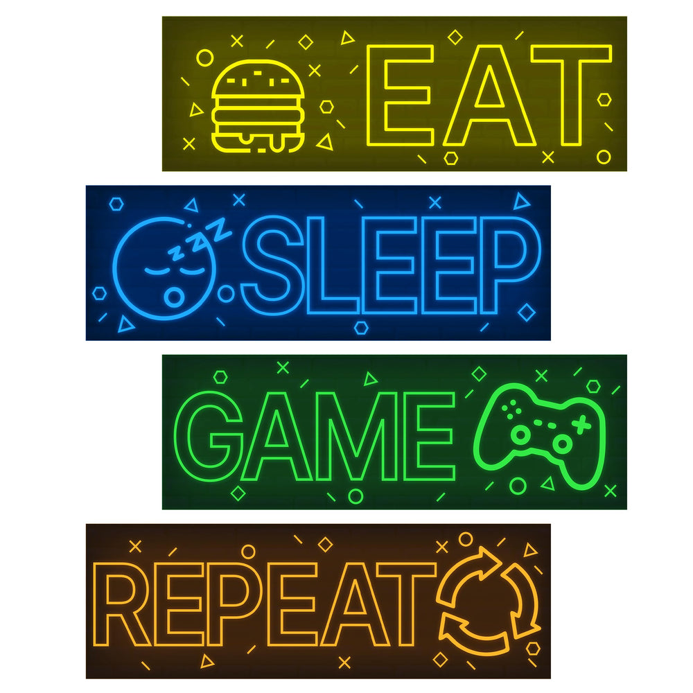 Robmoda glow wall sticker EAT glows for vibrant game room ambiance.