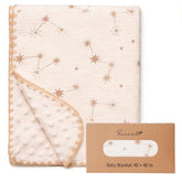 ROCCED baby blanket front muslin cotton texture provides breathable comfort.