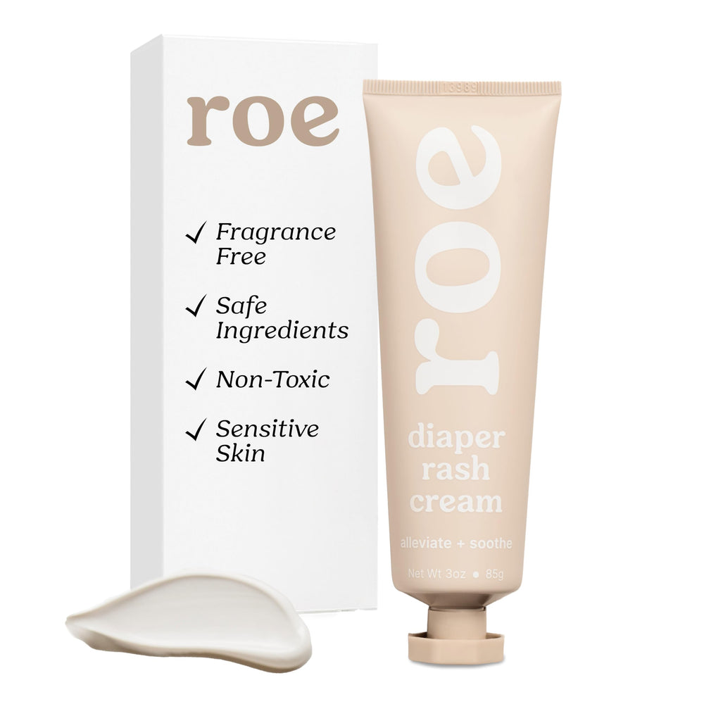 Roe Wellness diaper rash cream tube ready for on-the-go application to soothe irritation