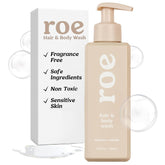 Roe Wellness toddler body wash bottle front view showing gentle cleansing