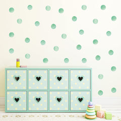 ROFARSO nursery wall decals in mint dots for playful room design.