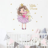 ROFARSO princess unicorn wall sticker sheet for nursery decor and easy removal.