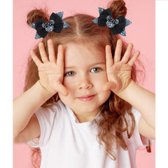 Roffiy black glitter bow with mouse ears, ideal for park days