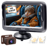 Rohent baby car camera backseat view with 1080p clarity for day and night monitoring.