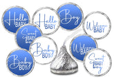 RokAPary 216 baby shower blue kisses labels pack for elegant party favors