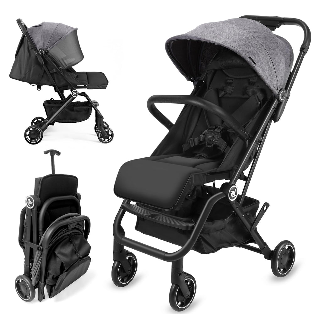 Rollingsurfer Lightweight Stroller folded compact for travel and storage
