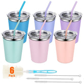 Rommeka 12oz stainless steel kids cup with spill-proof lid for durable daily use.