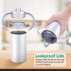 Lid and straw close-up showing spill-proof, screw-on seal
