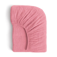 ROMY RO muslin crib sheet with soft muslin fabric for gentle, breathable newborn comfort.