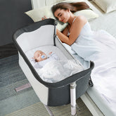 RONBEI Baby Bassinet bedside sleeper demonstrates easy assembly and sturdy construction.