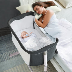 RONBEI Baby Bassinet bedside sleeper demonstrates easy assembly and sturdy construction.