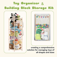 Rootling large storage space tower holds 40+ plush toys for clutter-free rooms.