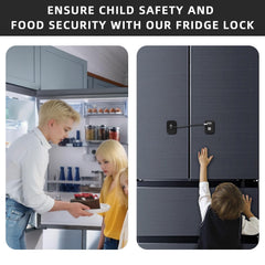 RORMGO fridge lock easy-stick installation requires no drilling.