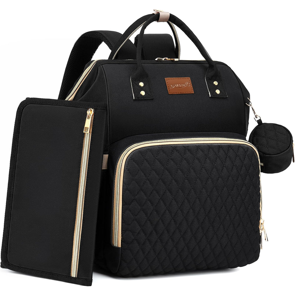ROSEGIN diaper bag backpack main compartment for organized outings.